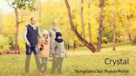  Presentation with season - PPT layouts featuring family childhood season and people background and a yellow colored foreground