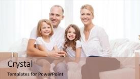  Presentation with family children - Slide deck having family children accomodation and home background and a coral colored foreground