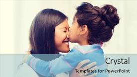  Presentation with family children - Slides having family children and happy people background and a  colored foreground