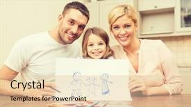  Presentation with broken family children sad - Audience pleasing PPT theme consisting of family children and happy people backdrop and a lemonade colored foreground