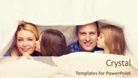  Presentation with children parents - Theme consisting of concept - two little girls kiss background and a cream colored foreground