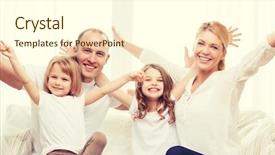  Presentation with children hands - Slide set featuring family children and home concept background and a cream colored foreground