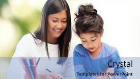  Presentation with broken family children sad - PPT theme consisting of family children creativity and happy background and a teal colored foreground