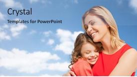  Presentation with mother love - Slide set having family children love and happy background and a  colored foreground