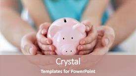  Presentation with investments - PPT theme having family children money investments background and a coral colored foreground