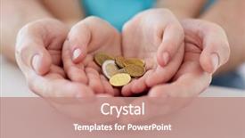  Presentation with euro - Colorful slide set enhanced with family children money investments backdrop and a coral colored foreground