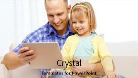  Presentation with free family - Theme having family children parenthood technology background and a coral colored foreground