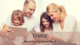  Presentation with children computers - PPT layouts consisting of family children technology money background and a coral colored foreground
