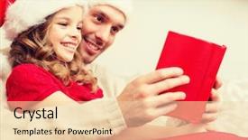  Presentation with family reading - Presentation design featuring family christmas x-mas happiness background and a  colored foreground