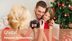  Presentation with winter family - Slides having family christmas x-mas winter background and a coral colored foreground