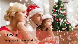  Presentation with christmas borders winter - Presentation featuring family christmas x-mas winter background and a  colored foreground