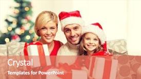  Presentation with christmas borders winter - Theme having family christmas x-mas winter background and a coral colored foreground