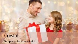  Presentation with christmas winter a table - Slide set with family christmas x-mas winter background and a coral colored foreground