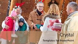  Presentation with christmas borders winter - Amazing slides having family christmas x-mas winter backdrop and a coral colored foreground