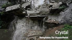  Presentation with toraja - Amazing PPT theme having family coffins with bones hanging backdrop and a dark gray colored foreground