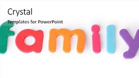  Presentation with white letters - Audience pleasing PPT layouts consisting of family colorful letters for child backdrop and a white colored foreground