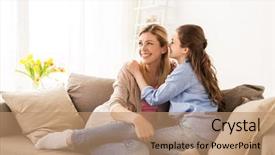  Presentation with trust - Audience pleasing PPT theme consisting of family concept - happy daughter backdrop and a coral colored foreground