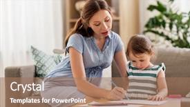  Presentation with pregnant mother - Audience pleasing theme consisting of family concept - happy pregnant backdrop and a coral colored foreground