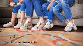  Presentation with family photo - Audience pleasing PPT layouts consisting of family-concept-photo-of-four backdrop and a coral colored foreground