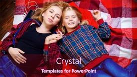  Presentation with family fashion - Presentation design featuring family concept two cute girls older and younger sister sitting together on a floor children's fashion background and a wine colored foreground