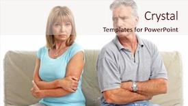 Presentation with divorce - Audience pleasing slide deck consisting of family conflict - sad elderly couple divorce isolated backdrop and a lemonade colored foreground