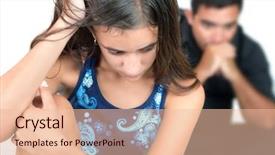  Presentation with big fat belly girl - Colorful slide deck enhanced with family conflict - troubled teenage girl with her backdrop and a lemonade colored foreground