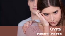  Presentation with rough - PPT theme having family conflict - young couple going through rough background and a coral colored foreground