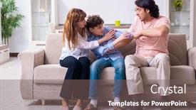  Presentation with conflict - Theme featuring family-conflict-with-husband background and a gray colored foreground