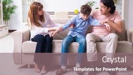  Presentation with conflict - Presentation theme featuring family-conflict-with-husband background and a gray colored foreground