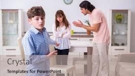  Presentation with conflict - Amazing PPT theme having family-conflict-with-husband backdrop and a light gray colored foreground