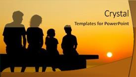  Presentation with family children - PPT theme enhanced with family conversation - father with mother and two background and a yellow colored foreground