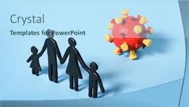  Presentation with covid - Cool new slides with family-coronavirus-threat backdrop and a sky blue colored foreground