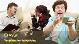  Presentation with counseling - Beautiful presentation theme featuring family counseling - vain disinterested mother puts backdrop and a  colored foreground