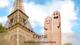  Presentation with family tourism - PPT theme consisting of body parts concept - close background and a coral colored foreground