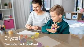  Presentation with craft - Amazing PPT layouts having family-creativity-and-craft-concept backdrop and a coral colored foreground