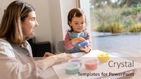  Presentation with craft - Presentation theme having family-creativity-and-craft-concept background and a coral colored foreground