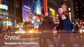  Presentation with broadway - PPT layouts consisting of family crossing broadway in times background and a tawny brown colored foreground