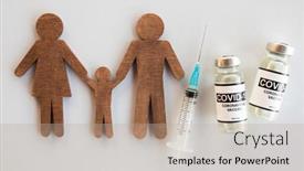  Presentation with immunization - Colorful slide set enhanced with family-cut-out-and-covid backdrop and a mint green colored foreground