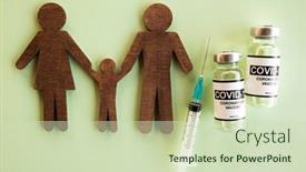  Presentation with immunization - Slide set having family-cut-out-and-covid background and a soft green colored foreground