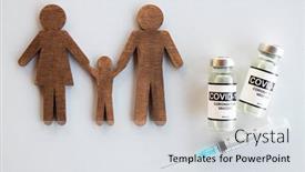  Presentation with immunization - Cool new slide set with family-cut-out-and-covid backdrop and a light gray colored foreground