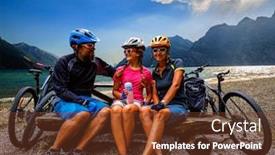  Presentation with cycling - Theme enhanced with family-cycling-outdoor-adventure background and a tawny brown colored foreground