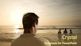  Presentation with man watching woman preparing vegetables - Colorful slide set enhanced with divorce child - caucasian mid-adult man standing backdrop and a  colored foreground
