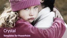  Presentation with sad child - Presentation theme having grievance - dad pitying daughter sad child background and a tawny brown colored foreground