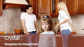  Presentation with divorce - PPT layouts having divorce child - little girl against quarrel background and a light blue colored foreground