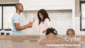  Presentation with divorce - Presentation having black family divorce - parents arguing in front background and a coral colored foreground