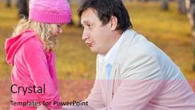  Presentation with sad child - Audience pleasing theme consisting of grievance - sad child fater daughter regretting backdrop and a coral colored foreground