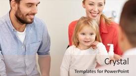  Presentation with doctor family - Audience pleasing presentation design consisting of medicine healthcare pediatry and people backdrop and a lemonade colored foreground