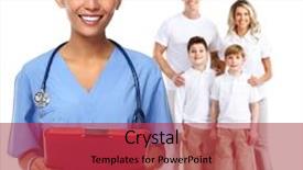  Presentation with doctor family - Colorful PPT layouts enhanced with family doctor backdrop and a red colored foreground
