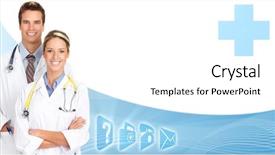  Presentation with family health - Amazing presentation design having family doctors with stethoscope health backdrop and a white colored foreground