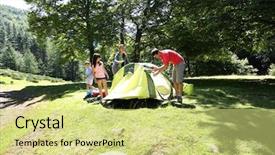  Presentation with doing the right thing - PPT theme consisting of family doing camping background and a yellow colored foreground